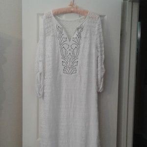 Studded crochet dress with lining